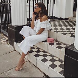 Zara Combination Ruffle Crop top new